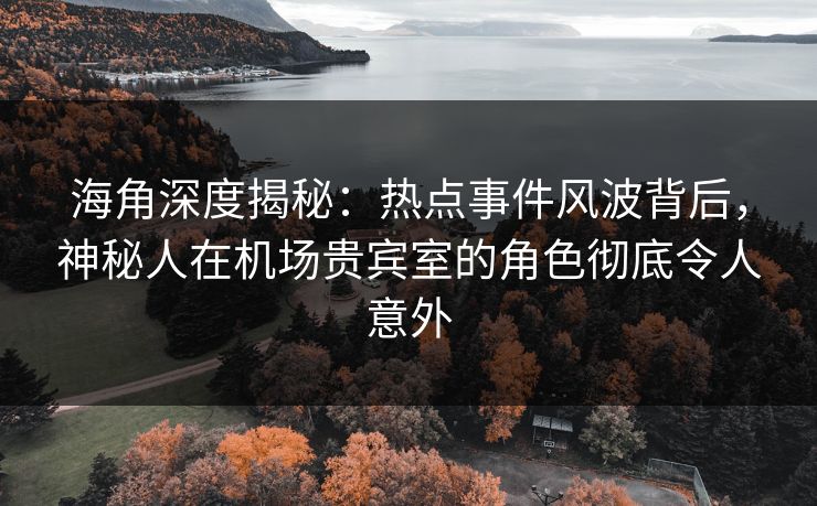 海角深度揭秘：热点事件风波背后，神秘人在机场贵宾室的角色彻底令人意外