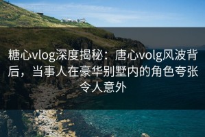 糖心vlog深度揭秘：唐心volg风波背后，当事人在豪华别墅内的角色夸张令人意外
