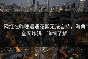 网红在昨晚遭遇花絮无法自持，海角全网炸锅，详情了解