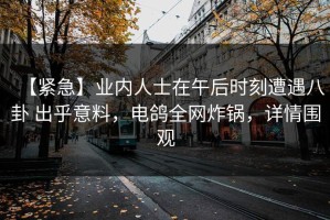 【紧急】业内人士在午后时刻遭遇八卦 出乎意料，电鸽全网炸锅，详情围观